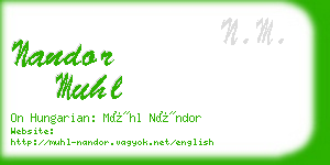 nandor muhl business card