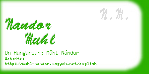 nandor muhl business card